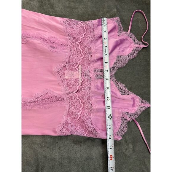 Victoria’s Secret Pink Satin Lace Slip Dress Nightgown Small Maxi Lingerie 🌸 - Picture 10 of 14